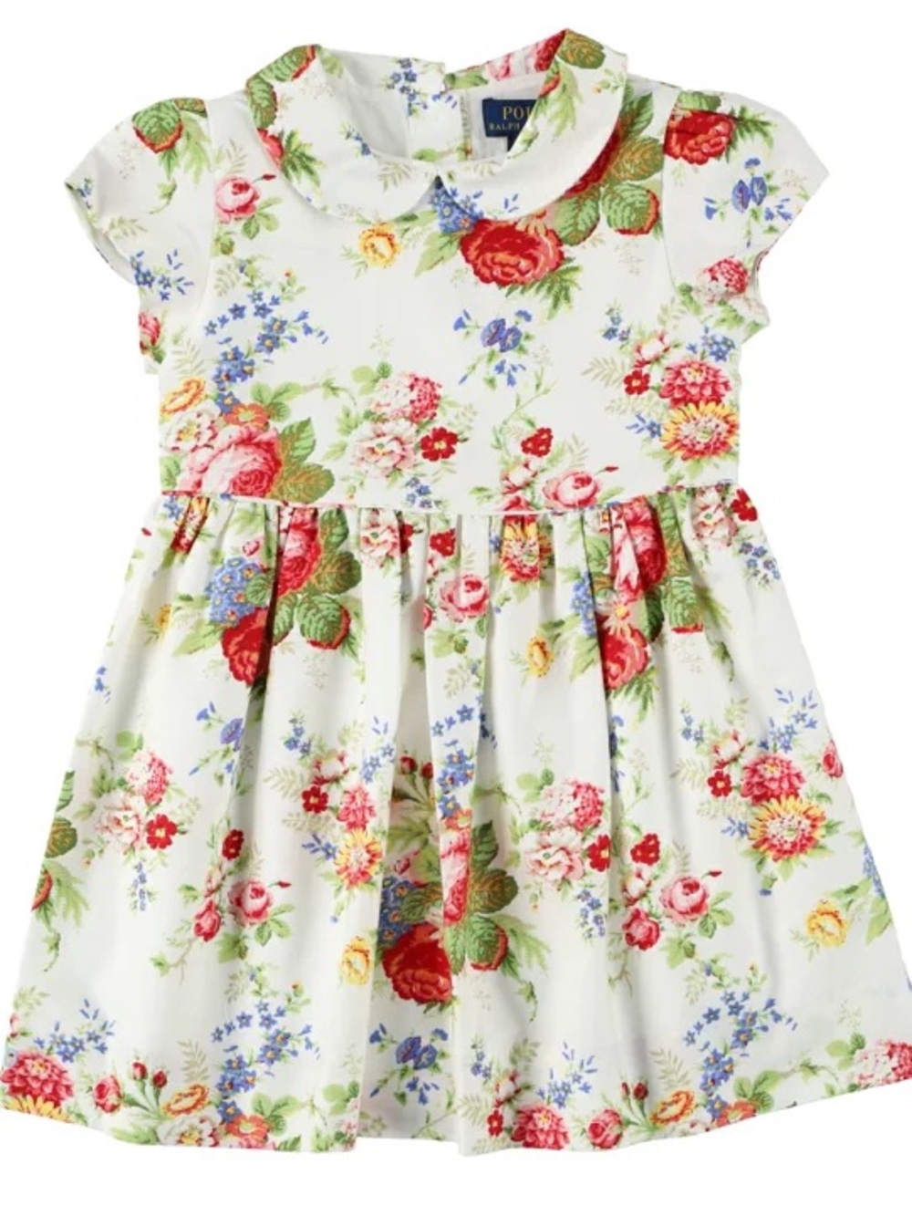 Ralph Lauren White Floral Cotton Girls Dress Size 5T